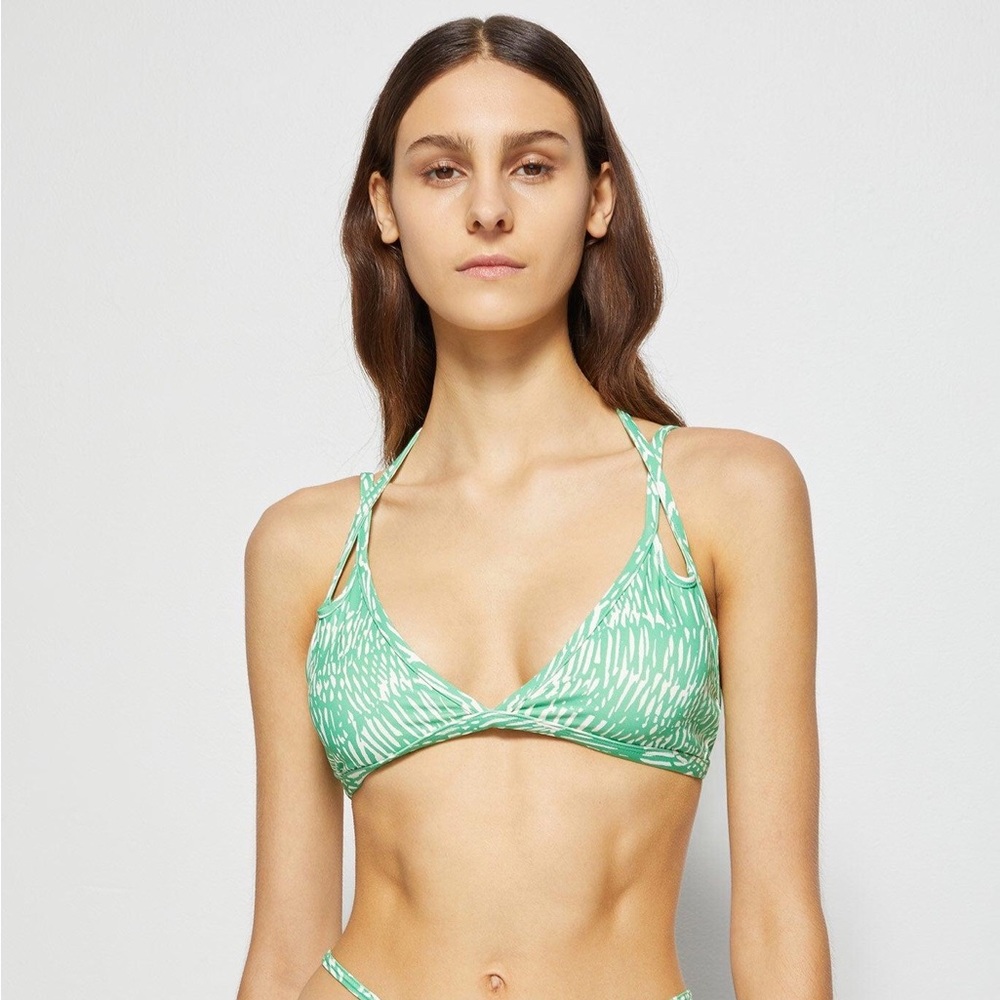 Jonathan Simkhai Aliana Printed Bikini Top NWT